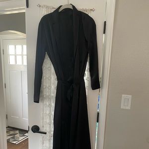 La Perla long black silk robe
